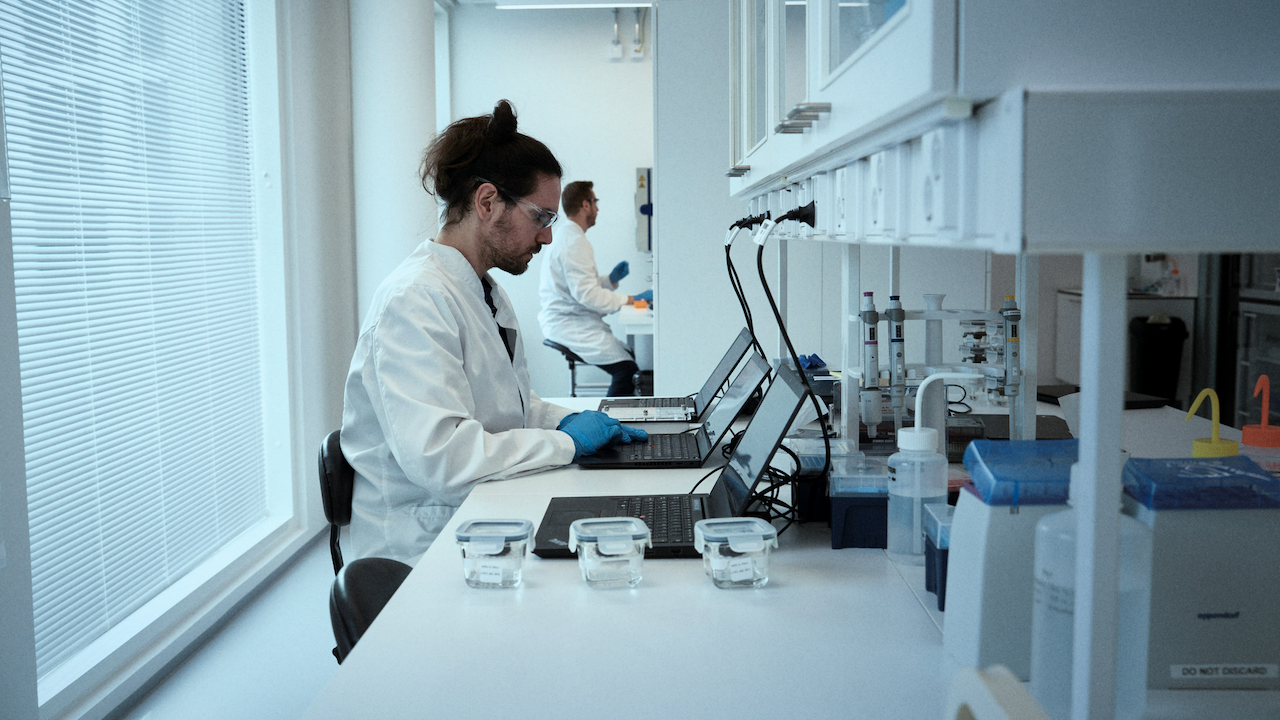 A scientist doing lab work
